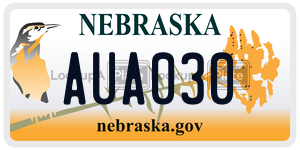 AUA030  license plate in NE