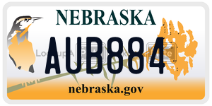 AUB884  license plate in NE
