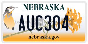 AUC304 license plate in Nebraska