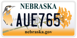 AUE765  license plate in NE