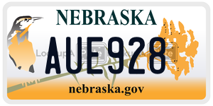 AUE928  license plate in NE