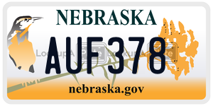 AUF378  license plate in NE