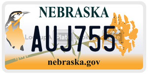 AUJ755  license plate in NE