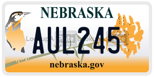 AUL245 license plate in Nebraska