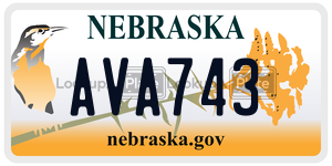 AVA743 license plate in Nebraska
