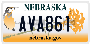 AVA861 license plate in Nebraska