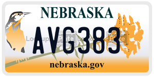 AVG383 license plate in Nebraska
