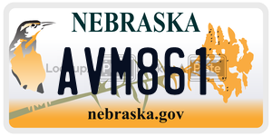AVM861 license plate in Nebraska