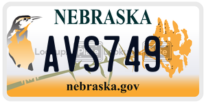 AVS749  license plate in NE
