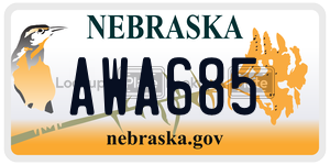 AWA685 license plate in Nebraska