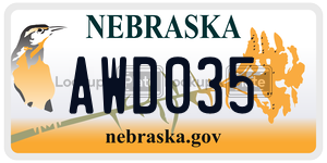 AWD035  license plate in NE