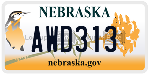 AWD313 license plate in Nebraska