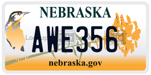 AWE356  license plate in NE