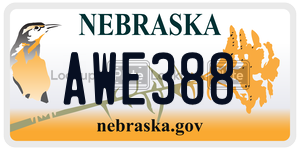 AWE388  license plate in NE