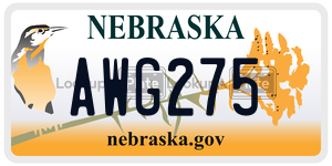 AWG275 license plate in Nebraska