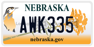 AWK335  license plate in NE