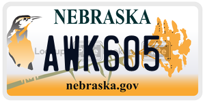 AWK605  license plate in NE