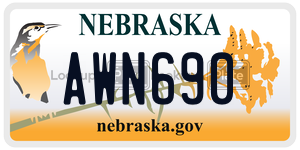 AWN690  license plate in NE