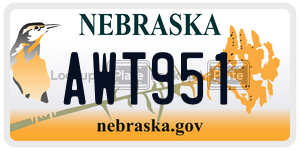 AWT951  license plate in NE