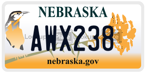 AWX238  license plate in NE