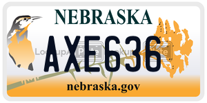 AXE636  license plate in NE