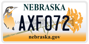 AXF072  license plate in NE