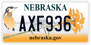 AXF936 license plate in Nebraska