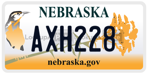 AXH228 license plate in Nebraska