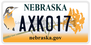 AXK017  license plate in NE