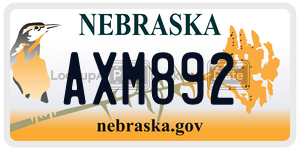 AXM892  license plate in NE