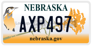 AXP497 license plate in Nebraska