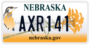 AXR141 license plate in Nebraska