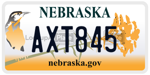 AXT845 license plate in Nebraska