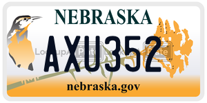 AXU352  license plate in NE