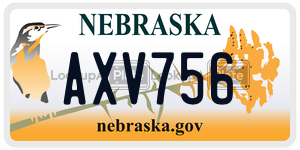AXV756 license plate in Nebraska
