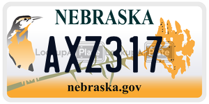 AXZ317 license plate in Nebraska
