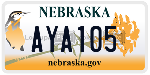 AYA105  license plate in NE