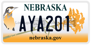 AYA201  license plate in NE