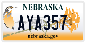 AYA357  license plate in NE