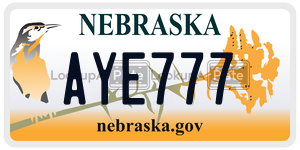 AYE777  license plate in NE