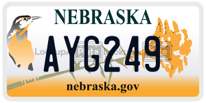 AYG249  license plate in NE