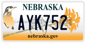 AYK752  license plate in NE
