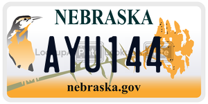 AYU144  license plate in NE