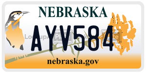 AYV584 license plate in Nebraska