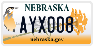 AYX008 license plate in Nebraska