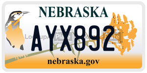 AYX892  license plate in NE
