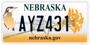 AYZ431  license plate in NE