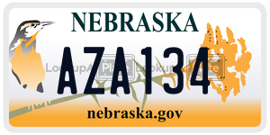 AZA134  license plate in NE