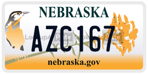 AZC167  license plate in NE