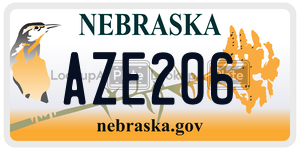AZE206  license plate in NE